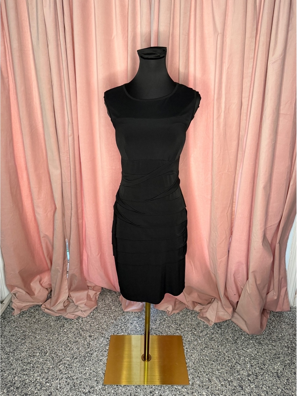 Intermission Black Sleeveless Ruched Sheath Dress Size 12